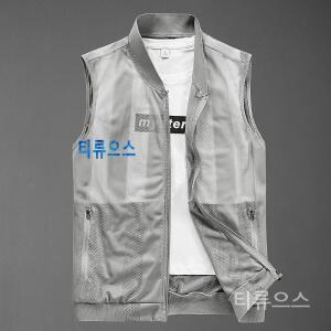 조끼 남성 중년 및 노인 여름 얇은 캐주얼 스탠드 칼라 통기성 피부 멀티 포켓 낚시 양