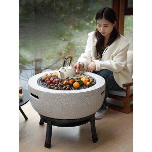 돌 화로대 맥반석 석쇠 캠핑 다기능 바베큐 스토브 화로