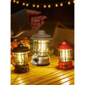 야외 빈티지 캠핑 방수 휴대용 램프 랜턴 배터리용 충전형