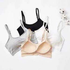 모달 브라탑나시 노와이어 일체형 캡내장 끈나시 여름 수면 브라캡