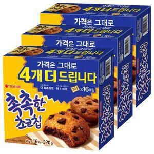 오리온 촉촉한 초코칩 320g, 3개