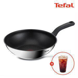 테팔 인덕션 티타늄1X 스테인리스스틸 에센스쿡 웍 28cm(+2/10 메가커피 아메리카노)