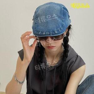 청바지 재질 헌팅캡 아메카지룩 여자모자 베레모 벙거지 비니 볼캡 버킷햇 귀달이 티류