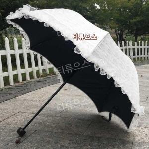 핑크 레이스 양산 차단 UV 미니 접이식 공주 수동 암막 우양산자외선태양보호 티류으스