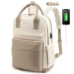 여성용 노트북 백팩 15.6인치 USB 포트 포함 가방 패션 방수 선생님 간호사 티류으스
