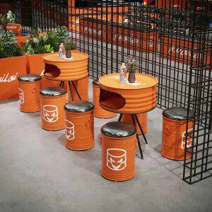 드럼통 테이블 의자 레트로 야외 커피숍 가게 개업