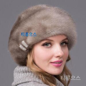 모피 털 모자 진짜 겨울 여성 다이아몬드 브라운 비니 베레모 러시아 좋은 품질 패션