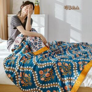 여름순면이불 부드러운 거즈 4 겹 얇은 싱글 킹 침대 티류으스