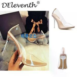 투명스틸레토 225 - 260 유리구두 펌프스 투명 스틸레토 힐 티류으스