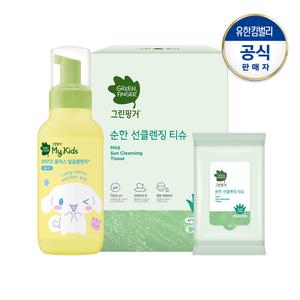 그린핑거 순한 선클렌징티슈(5매X6입)+산리오 마이키즈 얼굴클렌저200ml