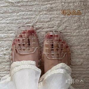 DIY 여성용 여름 비치 캐쥬얼 펀칭 플랫 젤리슈즈 티류으스