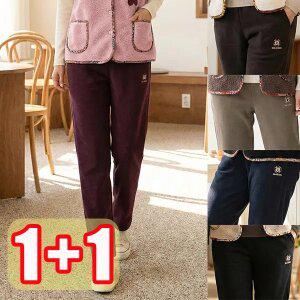 [엄마옷 로즈맘][1+1] 진송자수털안감바지