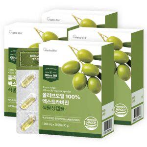올리브오일 100% 엑스트라버진 식물성 캡슐 30캡슐 4박스 4개월분