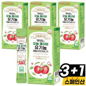 리얼메디온 맛있는 오늘 애사비 4박스(총60포) 유기농 애플 사이다 비니거 액상 스틱