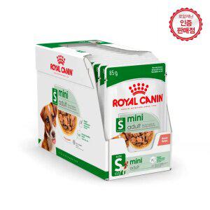 로얄캐닌 강아지사료 미니 어덜트 파우치 85g 12개(1BOX)+샘플2개