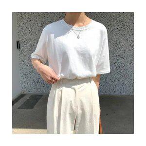 레터 라운드 반팔 티 봄 가을 데일리룩 데이트룩