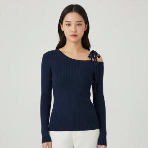 리본끈 어깨 반트임 니트 AQ4KHA41