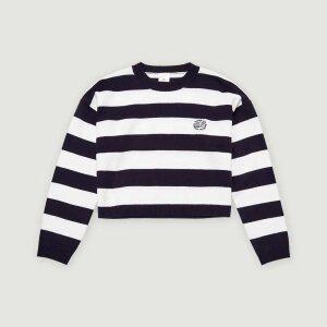 [행텐주니어]여아 스트라이프 크롭 아크릴 니트-SE2011446014033