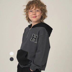 [하버드키즈] 하버드 H로고 반집업 후디 HJCCHDE34232