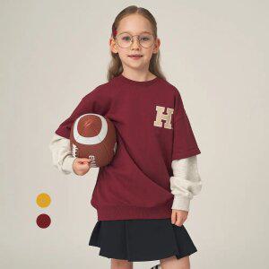 [하버드키즈] H로고 레이어드 배색 맨투맨 HJCCMTE34229