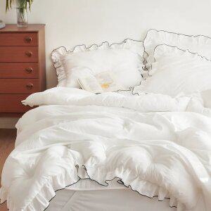 보송보송 순수한 프렌치블랑 프릴 항균 차렵이불 세트 SS/Q