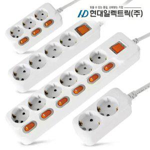 국산 접지 멀티탭 절전형 개별 스위치 멀티 콘센트 2구 3구 4구 5구 6구 10A 16A 1.5m