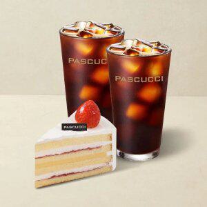 [파스쿠찌] 아메리카노(R) 2잔+오! 마이 화이트(조각)