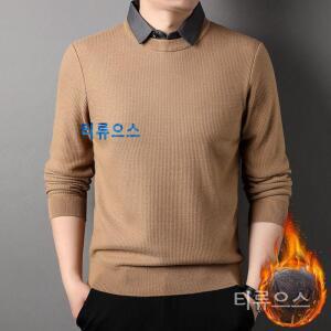 티류으스 셔츠일체형 긴팔티셔츠 남자카라티 니트 캐주얼