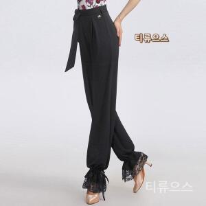 티류으스 댄스공연복 여성 댄스복 밴딩 바지 라틴댄스복 줌바바지 레이스 공연복