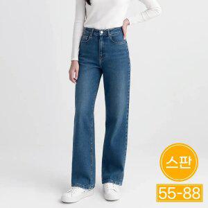 [고탄력 스판] 에이플심플 여성 일자 와이드 청바지 스판 데님