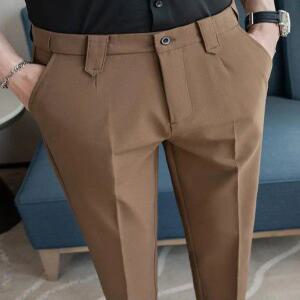 비즈니스 편한 치노팬츠 오피스 히든밴딩 본딩 빅사이즈 남자 캐주얼 팬츠 코튼 와이
