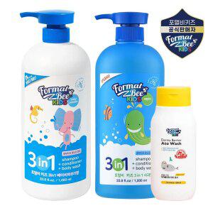 포멀비 키즈 3in1 베이비파우더향 1L + 사과향 1L + 아토워시
