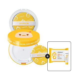 아토팜 톡톡 페이셜 선팩트 15g 1개 +리필 15g 1개+[증정]클렌징패드30매+선크림10g