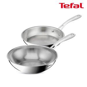 테팔 인덕션 SS 퍼펙트 레지스트 2종(후라이팬24+웍28)