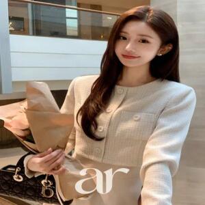 (고급미/하객룩/투피스인듯) 로아드 트위드 투피스 롱 원피스 op16259