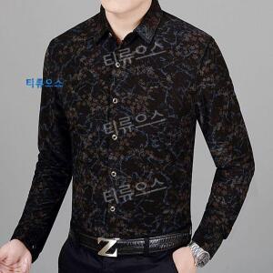 조폭셔츠 남자 건달 깡패 셔츠 꽃 긴팔 봄가을 패션 프린트 아빠 남방 비즈니스 캐주얼