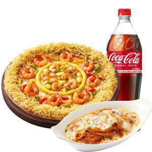 피자헛 더블 쉬림프 크런치 오리지널 포테이토 + 리치치즈파스타+콜라 1.25L