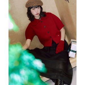 동글카라 크롭 니트 가디건 AQ4KGB60