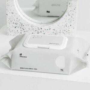 올챌린지 보이는 물티슈 그레이 70매 10팩 엠보싱 캡형