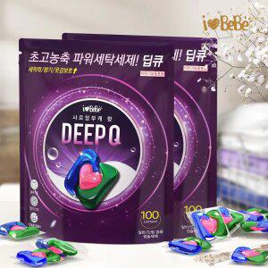아이러브베베 딥큐 샤르망부케 캡슐세제 100개입+100개입 3in1/대용량/실내건조/드럼