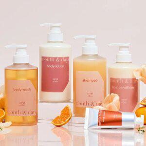 [4SET] 먼스앤데이즈 코랄(감귤과허브향) 풀 세트(샴푸500ml+컨디셔너500ml+바디워시5