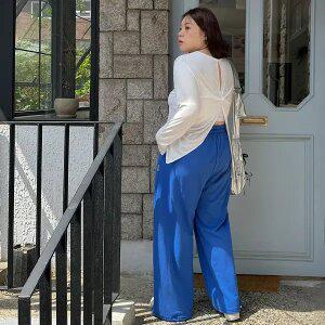 [제작/빅사이즈]이블렛 세니덴 라벨 절개 스트링 밴딩 팬츠 제이스타일