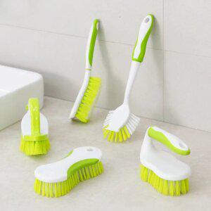 화장실 욕실 다용도 청소솔 5종 세트 바닥 청소용품 (라임)