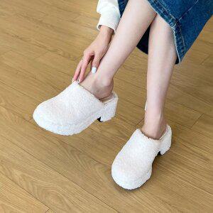 SOVO 세이나 퍼트리밍 플랫폼 클로그 통굽 뮬슬리퍼 6cm