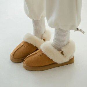 SOVO 컬링 2WAY 소가죽 퍼슬리퍼&슬링백 2cm