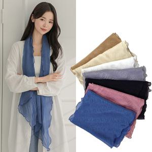 [와이제이] 주름 플리니 롱 스카프