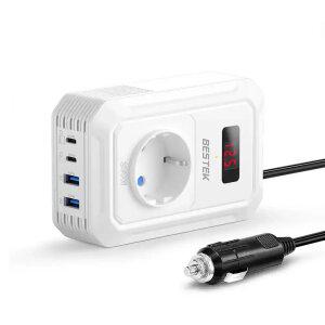 베스텍 200W 차량용 인버터 DC12V를 AC220V 변환/PD+QC 총출력131W 맥북/노트북 고속충