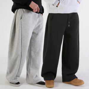 기모/숏롱 남자 옆트임 사이드턱 와이드 트레이닝 팬츠