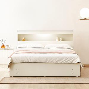동서가구 이즈카이 LED 수납 침대 매트리스포함 (편백나무/원목침대/무헤드) SS/Q DF9