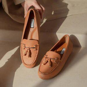 SOVO 라타니 키높이 테슬 로퍼 여성 단화 드라이빙슈즈 3cm